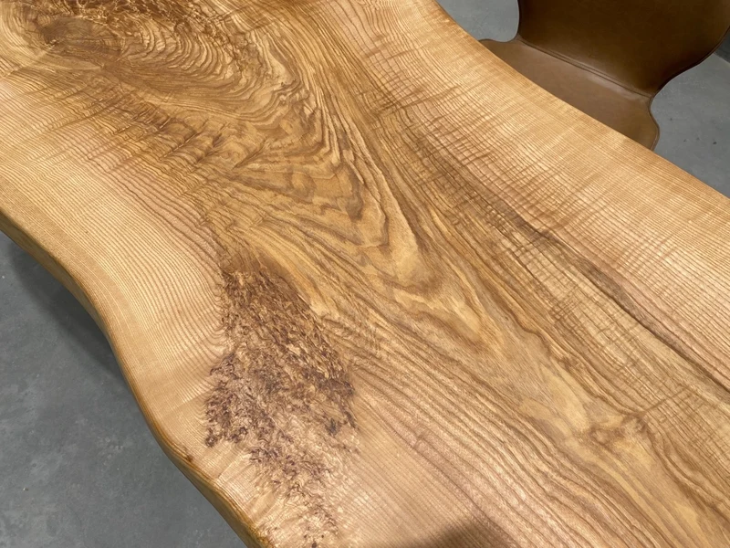 Celestial Ash Wood Slab Dining Table