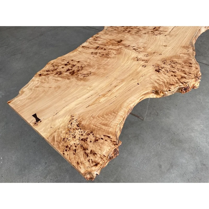 Summit Live Edge French Poplar Wood Slab Table