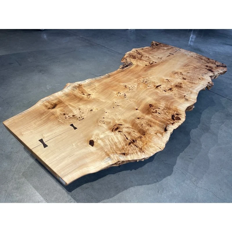 Prism Poplar Wood Slab Table