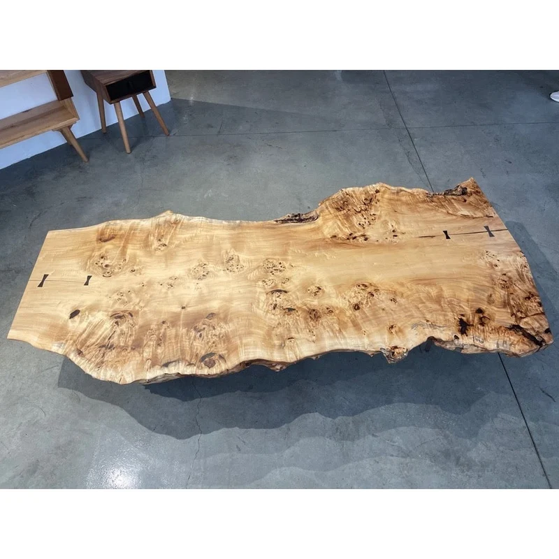 Prism Poplar Wood Slab Table