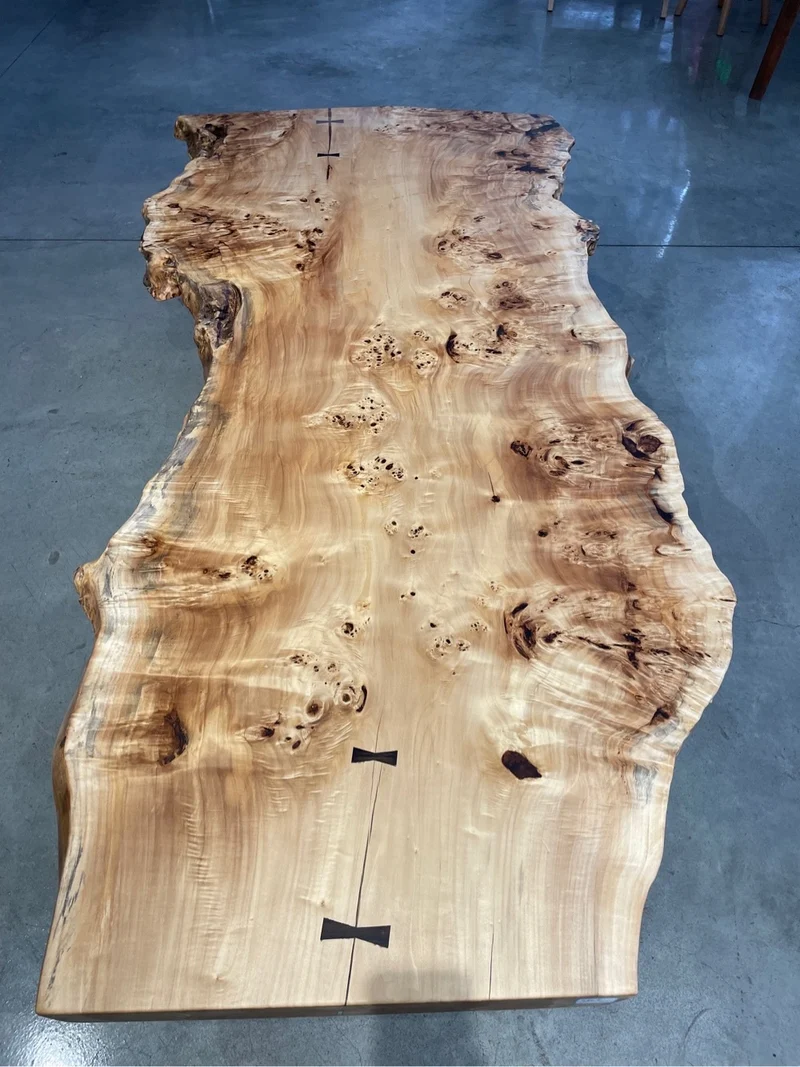 Prism Poplar Wood Slab Table