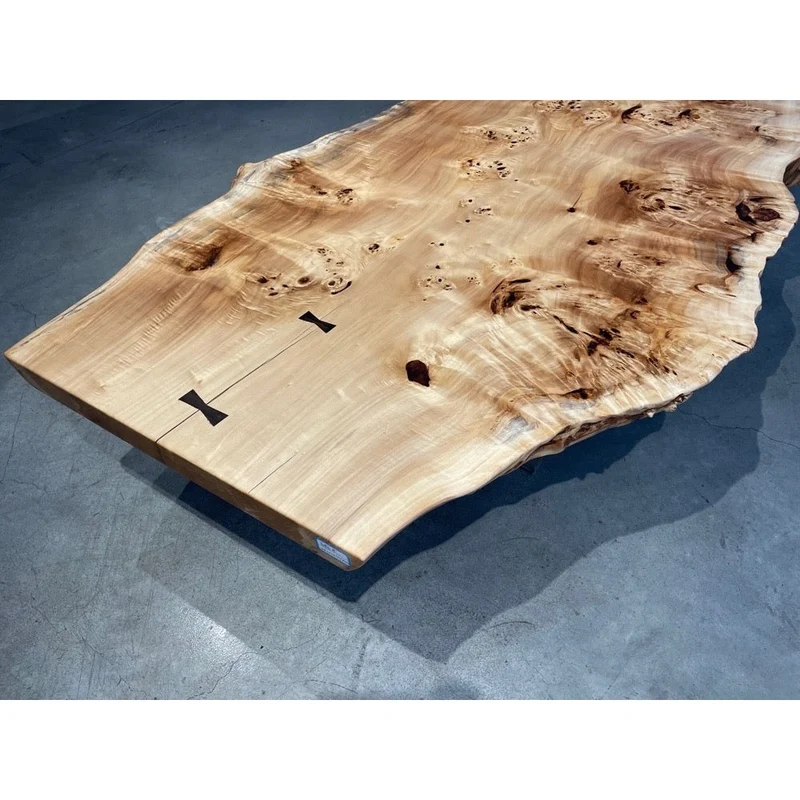 Prism Poplar Wood Slab Table