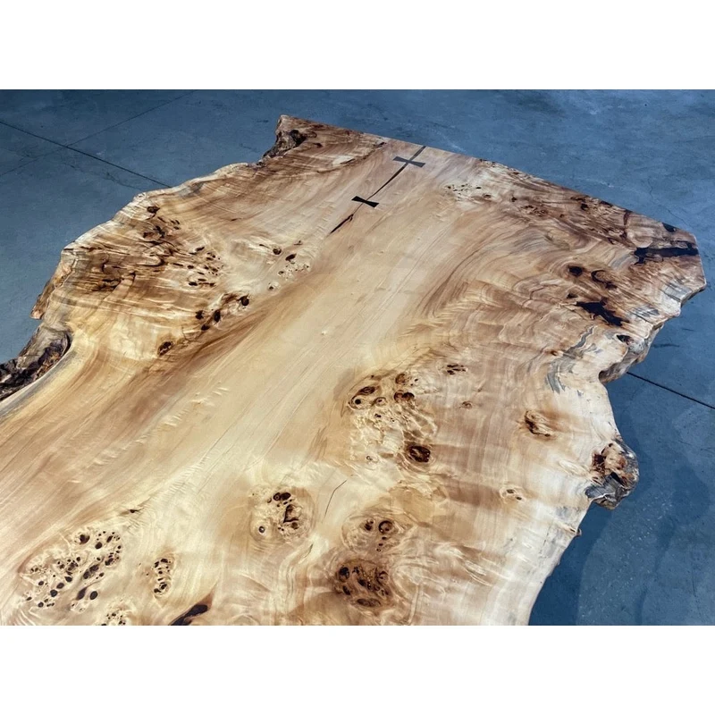 Prism Poplar Wood Slab Table