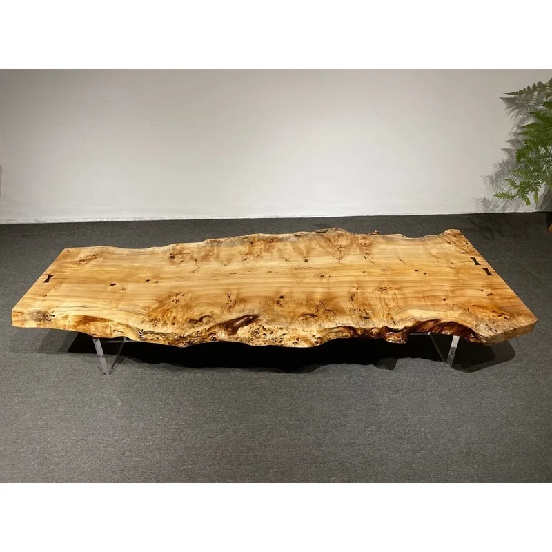 Tranquil Single Poplar Wood Slab Table