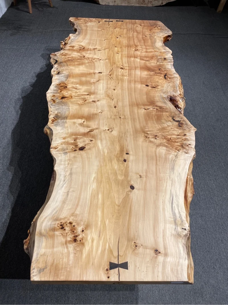 Tranquil Single Poplar Wood Slab Table