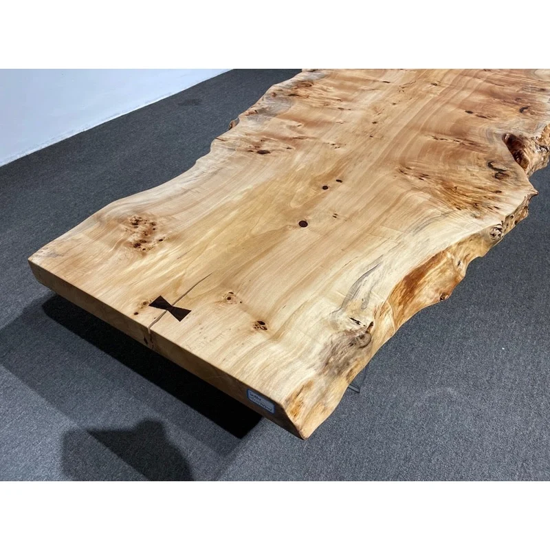 Tranquil Single Poplar Wood Slab Table