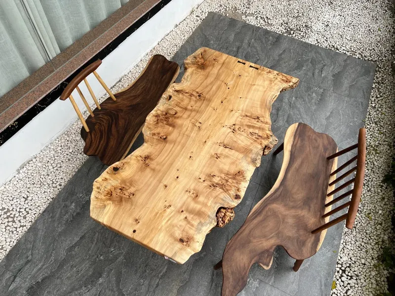 Custom Poplar Wood Slab Table