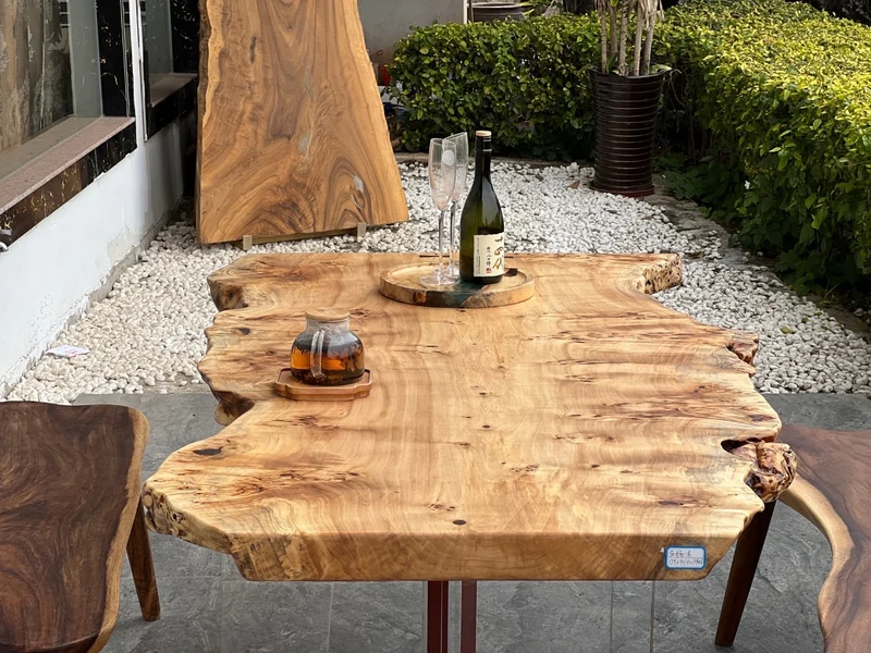 Custom Poplar Wood Slab Table