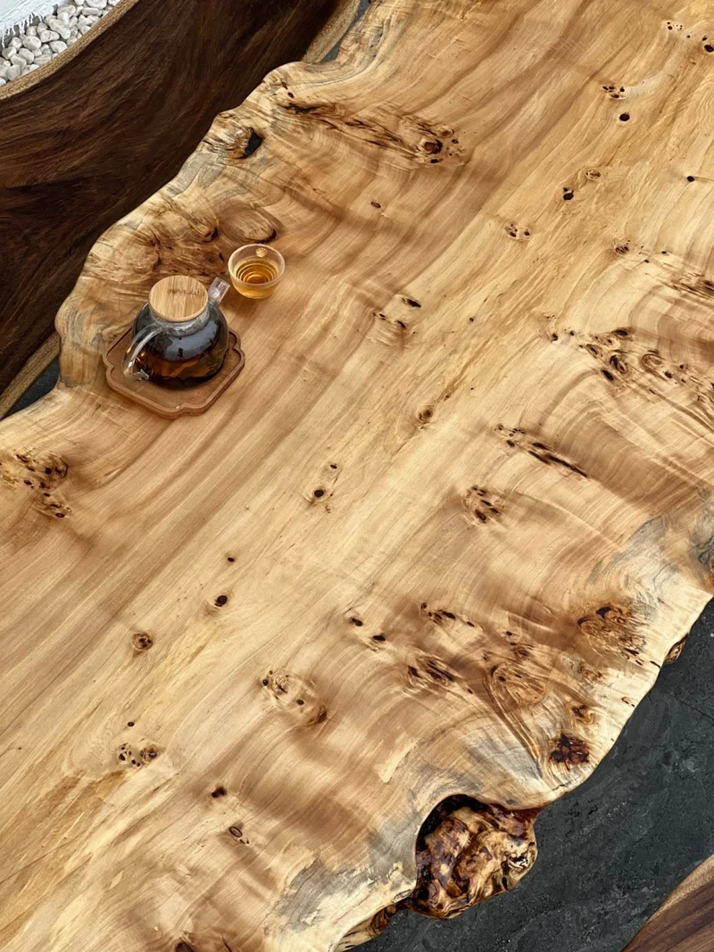 Custom Poplar Wood Slab Table