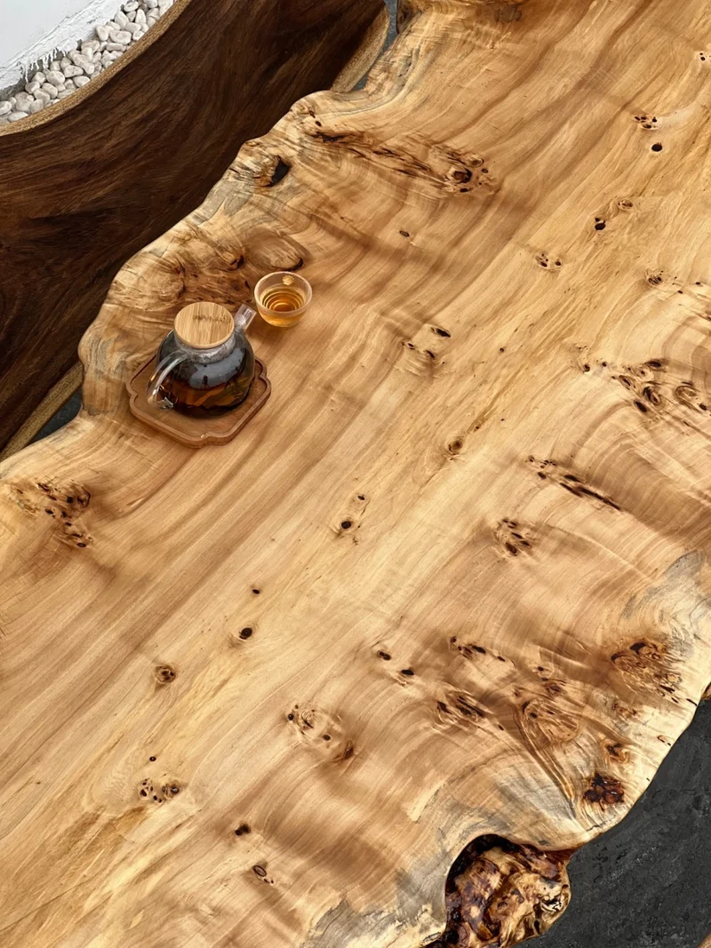 Custom Poplar Wood Slab Table