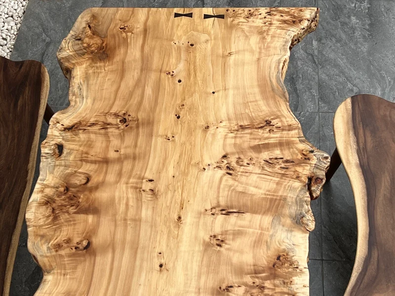 Custom Poplar Wood Slab Table