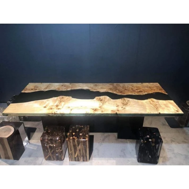 Odyssey Black and White Epoxy Resin Table