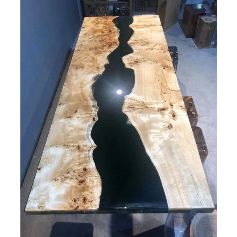 Odyssey Black and White Epoxy Resin Table
