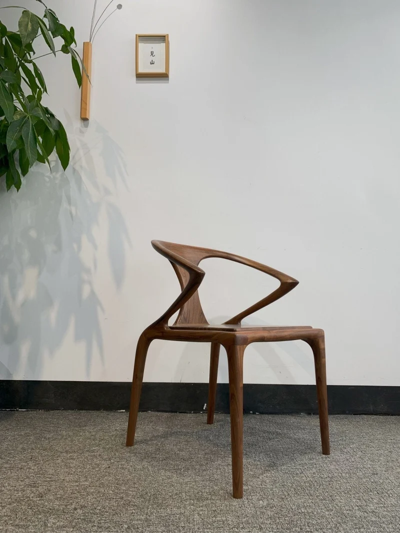 Mid-Century Butterfly Black Walnut Chair