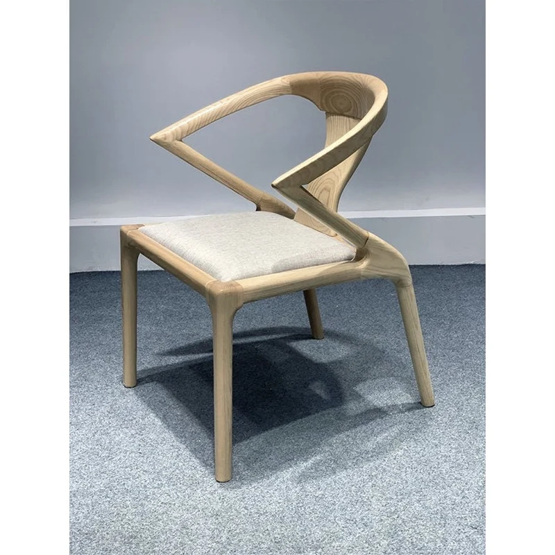 White Ash Wood Poang Chair with Leather Cover
