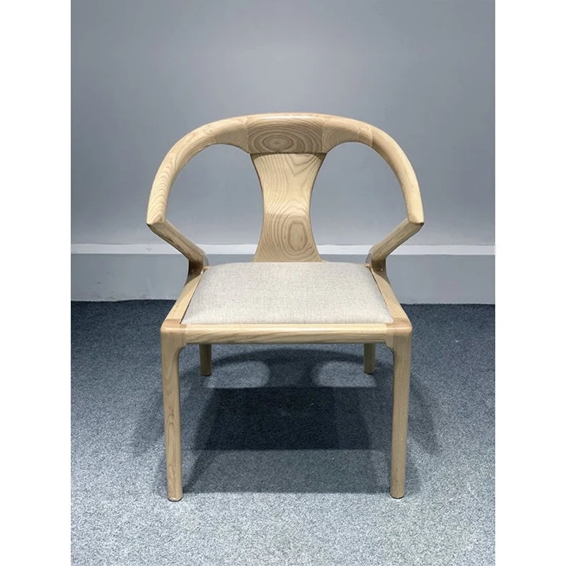 White Ash Wood Poang Chair with Leather Cover