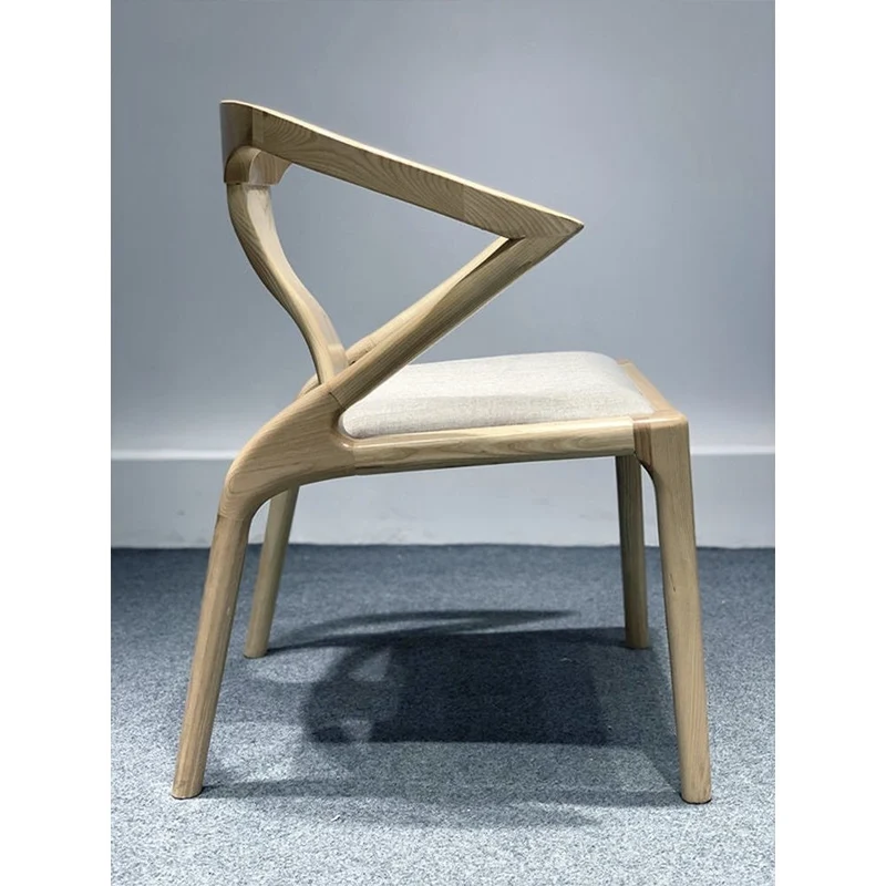 White Ash Wood Poang Chair with Leather Cover