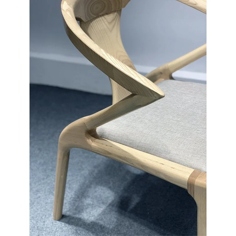White Ash Wood Poang Chair with Leather Cover