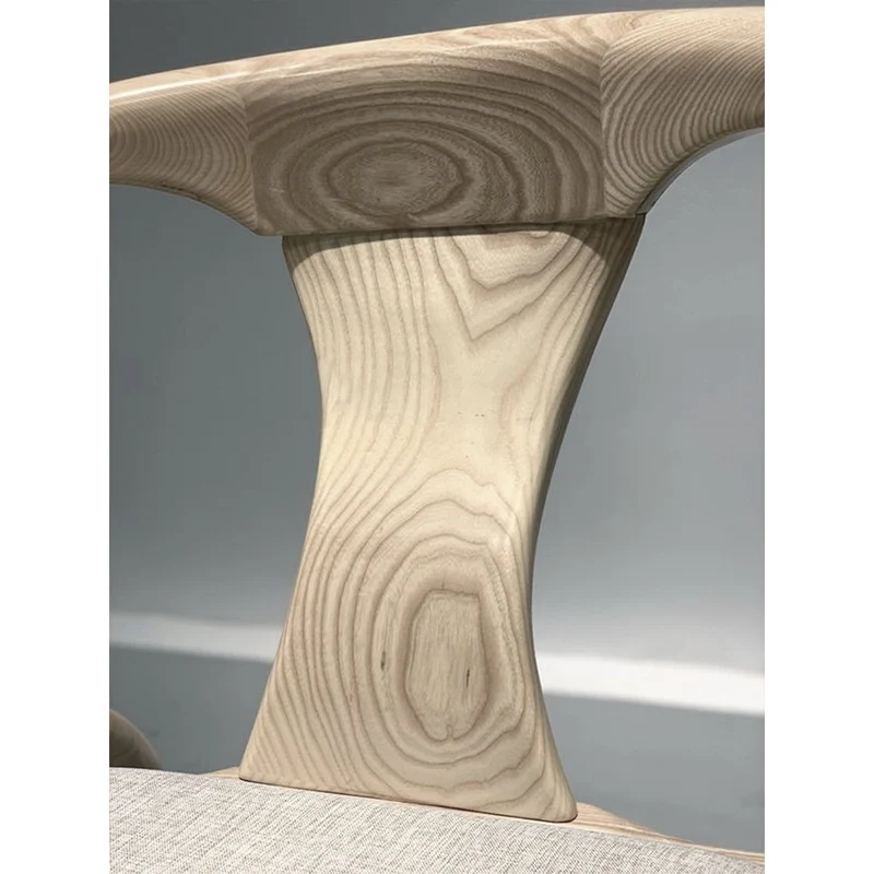 White Ash Wood Poang Chair with Leather Cover