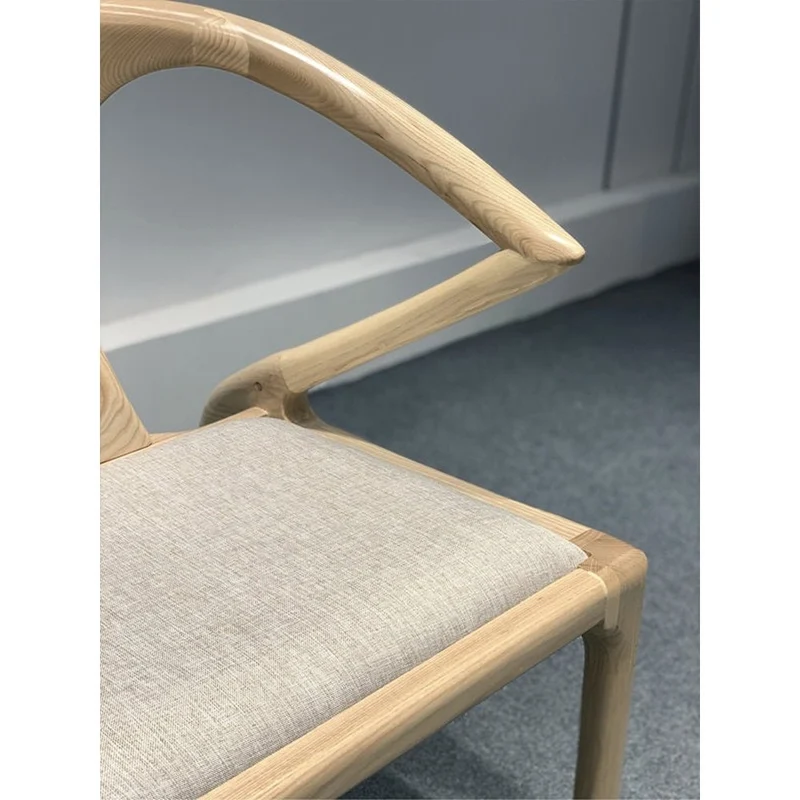 White Ash Wood Poang Chair with Leather Cover