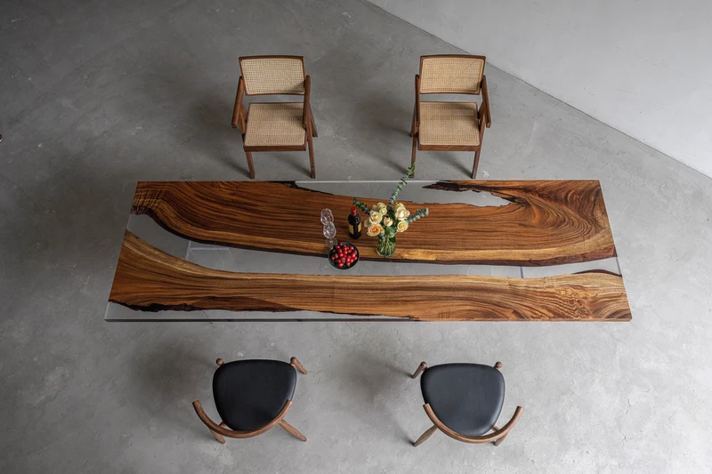 Luxury River Clear Epoxy Resin Table