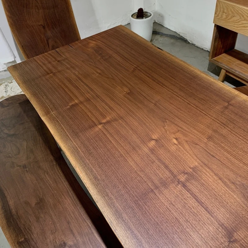 Prism Live Edge Solid Walnut Wood Dining Table