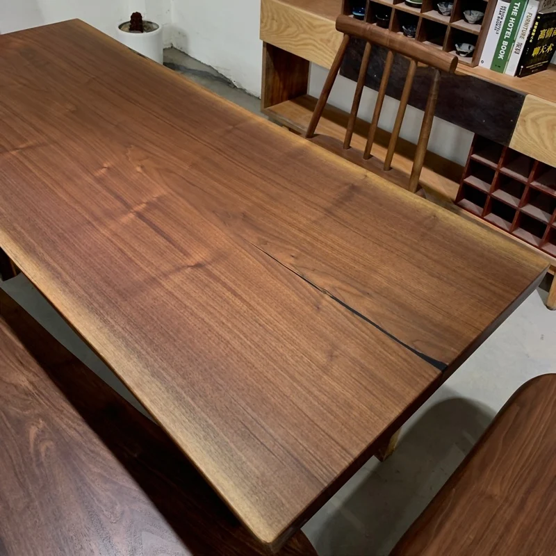 Prism Live Edge Solid Walnut Wood Dining Table
