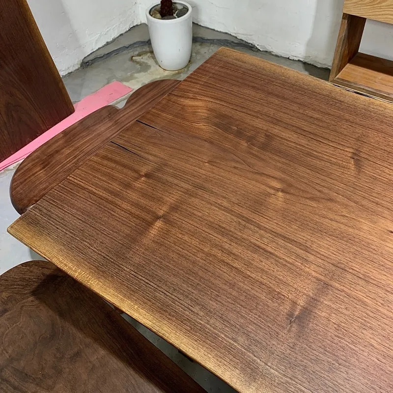Prism Live Edge Solid Walnut Wood Dining Table