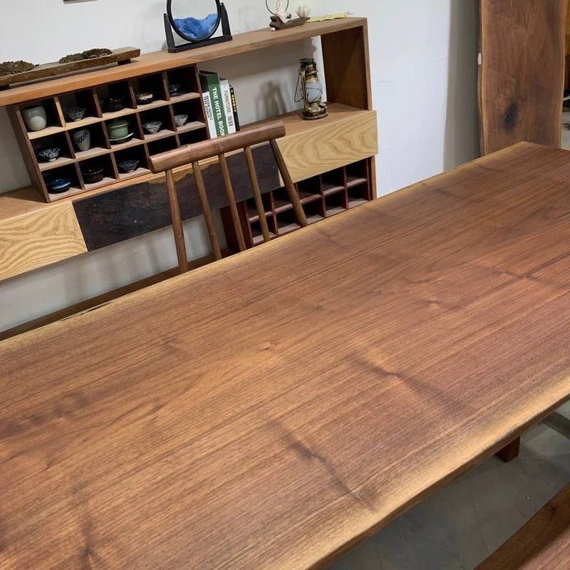 Prism Live Edge Solid Walnut Wood Dining Table