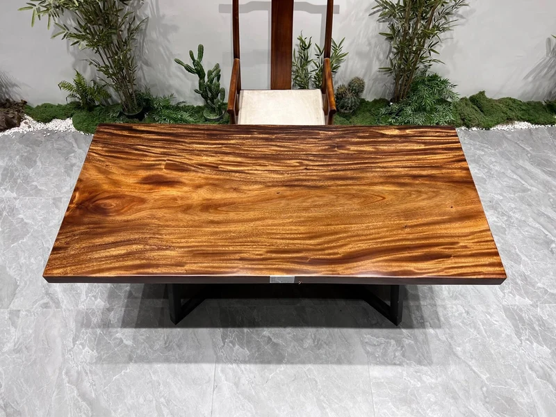 Ember Glow Brown Walnut Wood Table