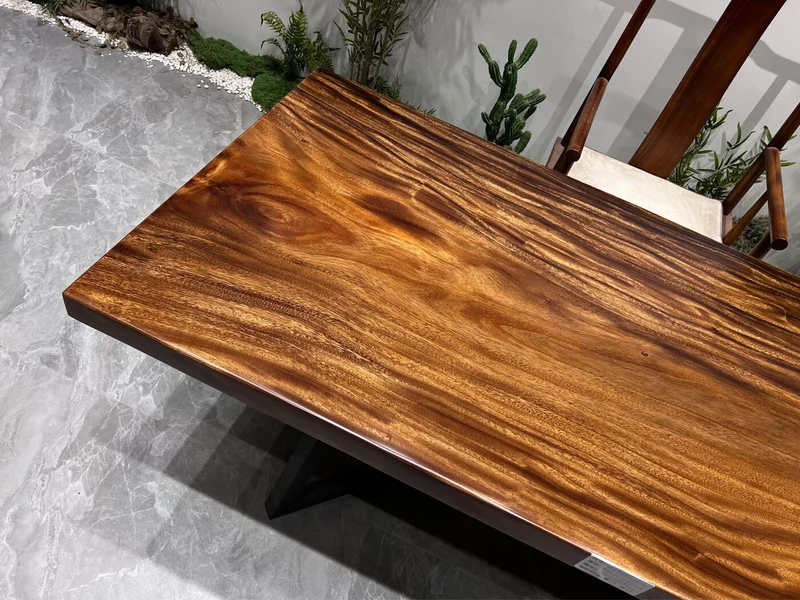 Ember Glow Brown Walnut Wood Table