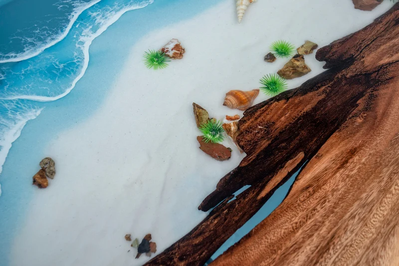Astra Premium Africa Walnut Wood Epoxy Resin Table
