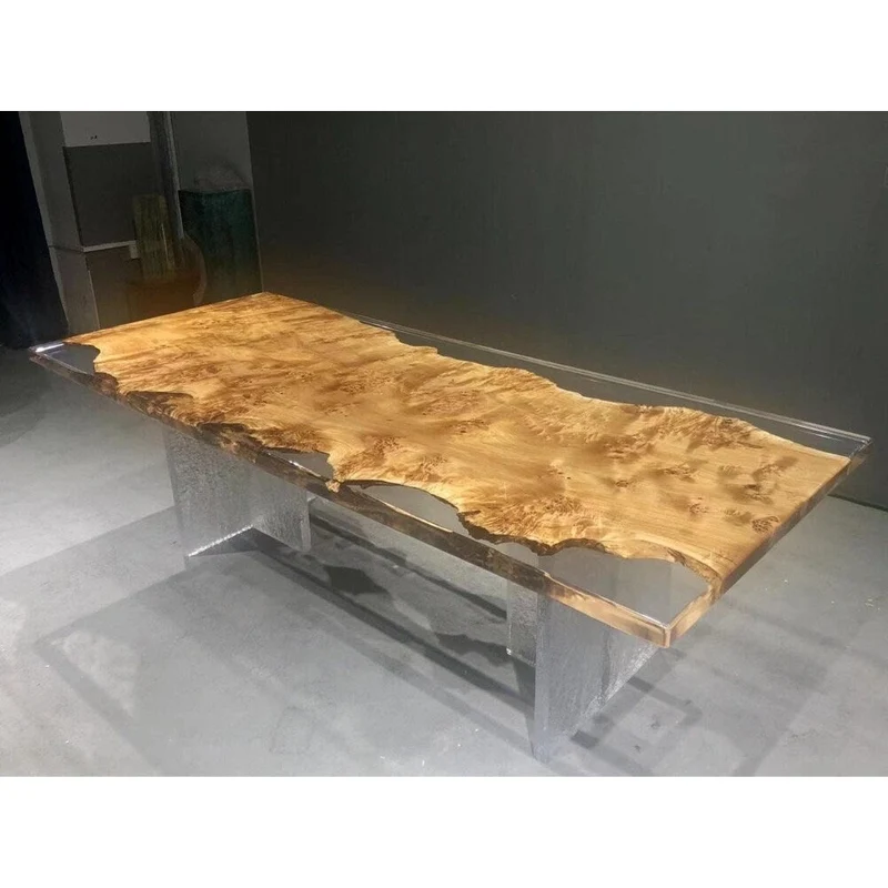 Whisper Art Work one piece wood Epoxy Resin Table