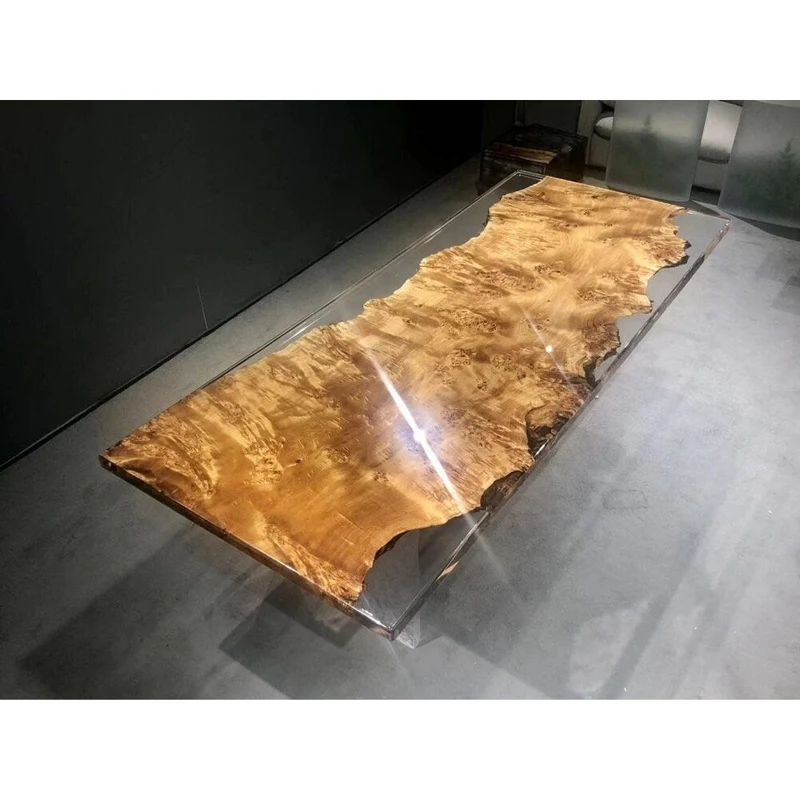 Whisper Art Work one piece wood Epoxy Resin Table