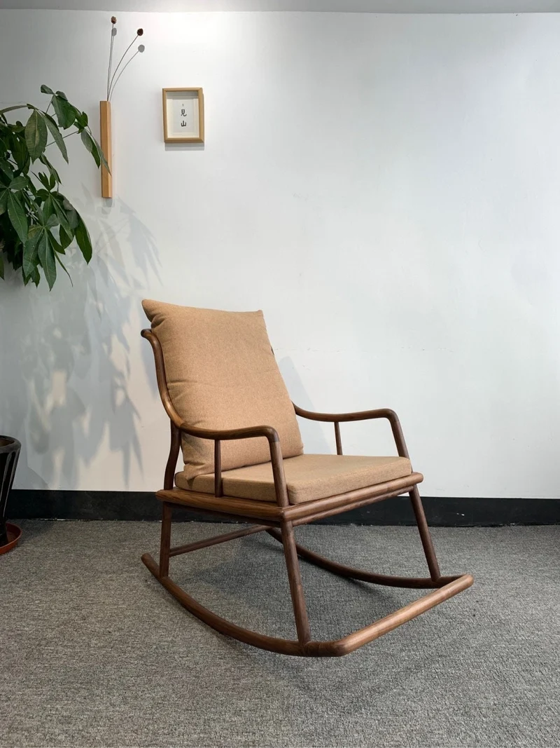 Solid Black Walnut Wood Rocking Chair