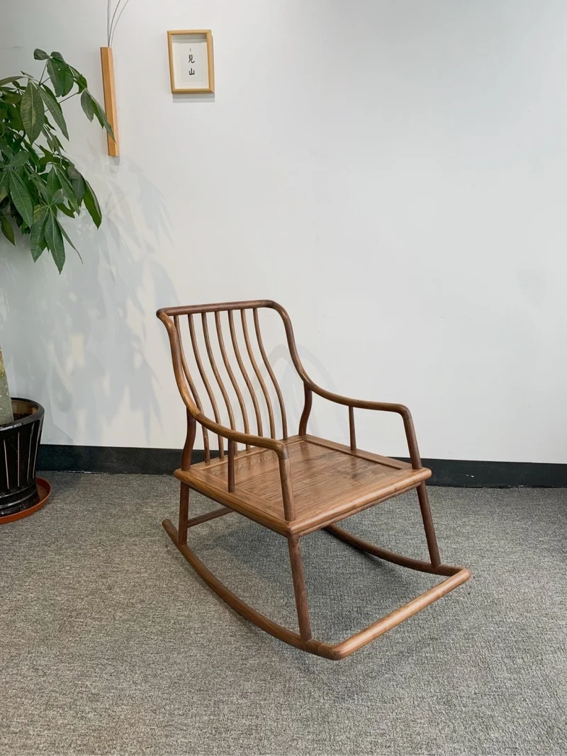 Solid Black Walnut Wood Rocking Chair