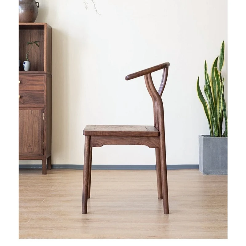 Modern High Back 4 Spindle Black Walnut Wood Chair