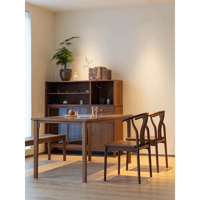 Modern High Back 4 Spindle Black Walnut Wood Chair