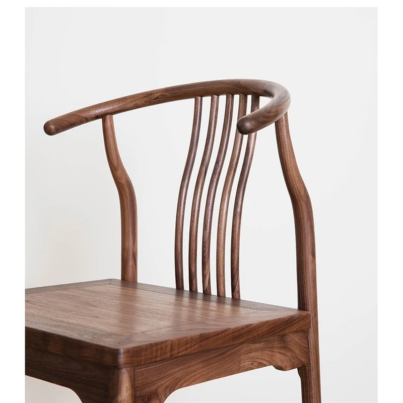 Modern High Back 4 Spindle Black Walnut Wood Chair