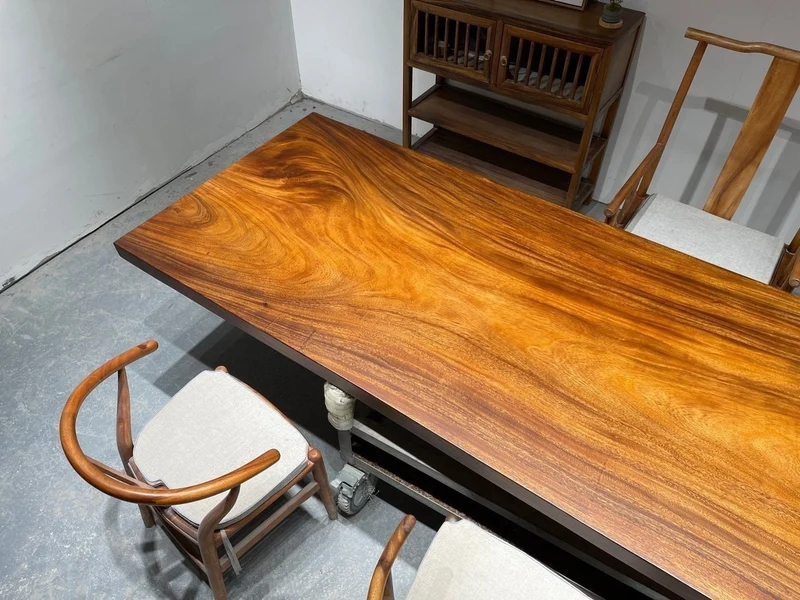 Straight Cut Warm Color Monkey Pod Wood Slab