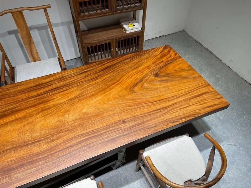 Straight Cut Warm Color Monkey Pod Wood Slab