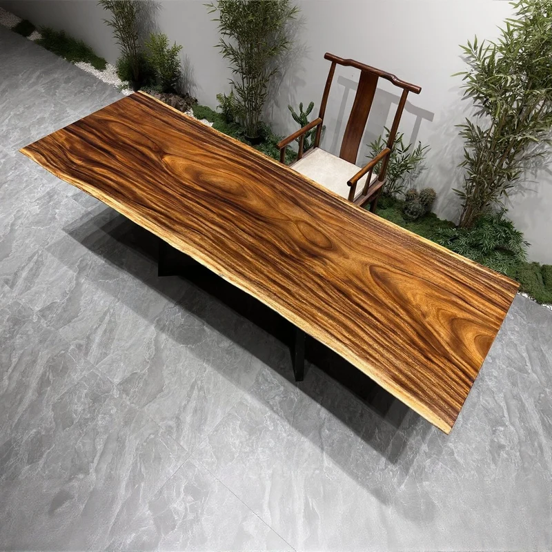 Warm Brown Live Edge Family Dining Table