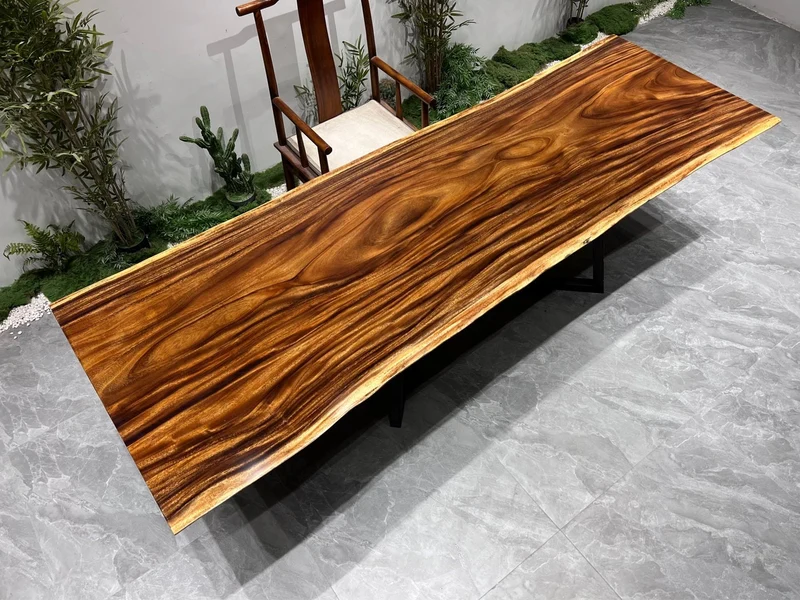 Warm Brown Live Edge Family Dining Table