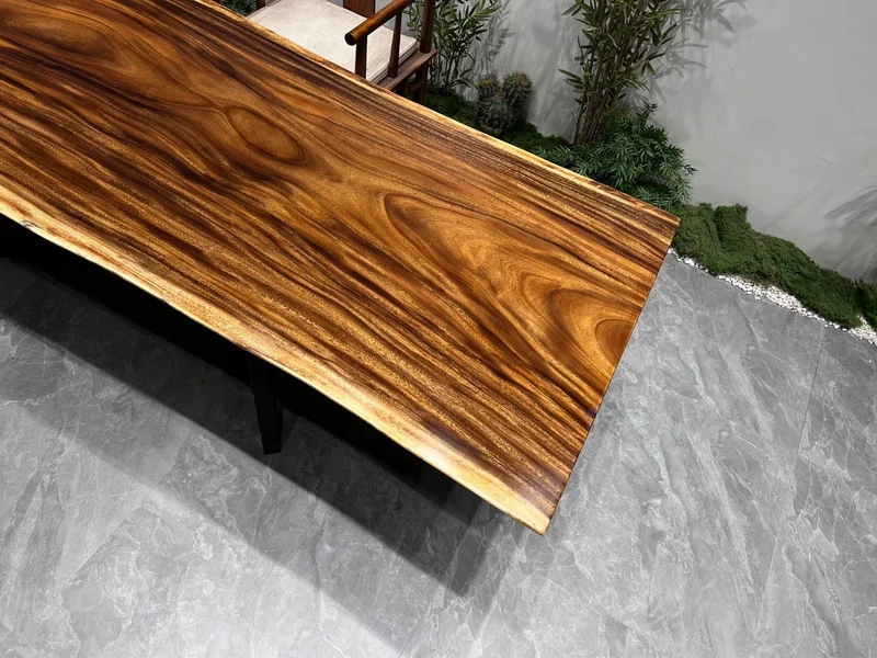Warm Brown Live Edge Family Dining Table