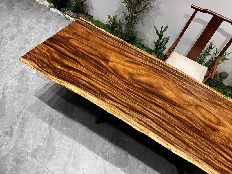 Warm Brown Live Edge Family Dining Table
