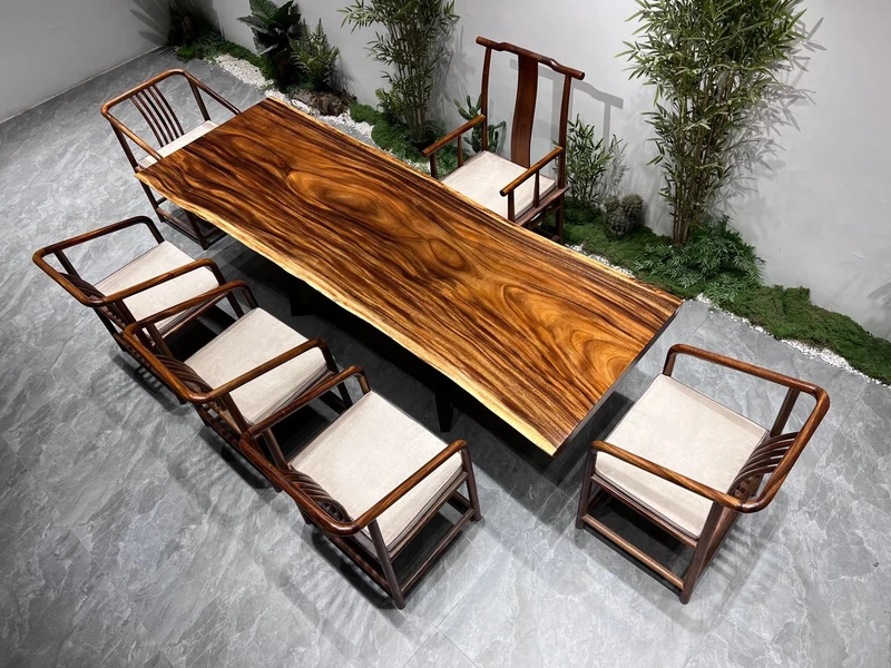 Warm Brown Live Edge Family Dining Table