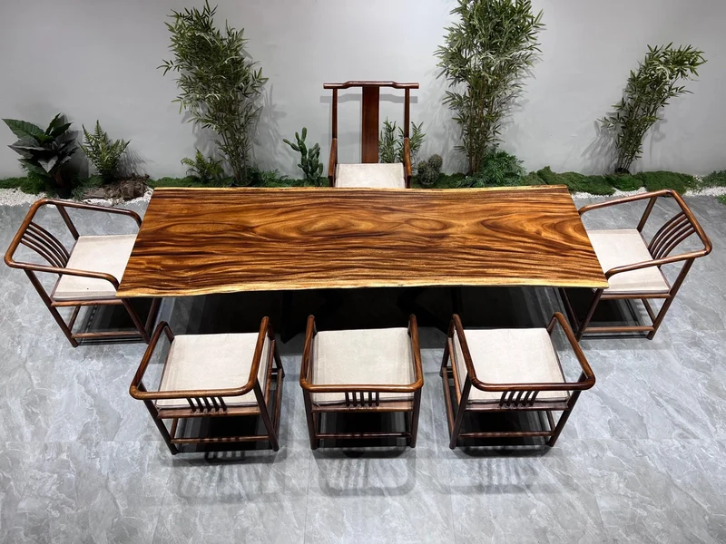 Warm Brown Live Edge Family Dining Table