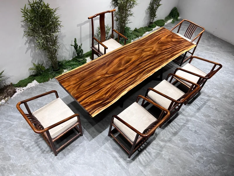 Warm Brown Live Edge Family Dining Table