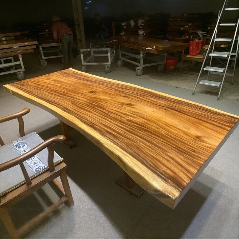 Glimmer Solid South American Walnut Wood Slab Table