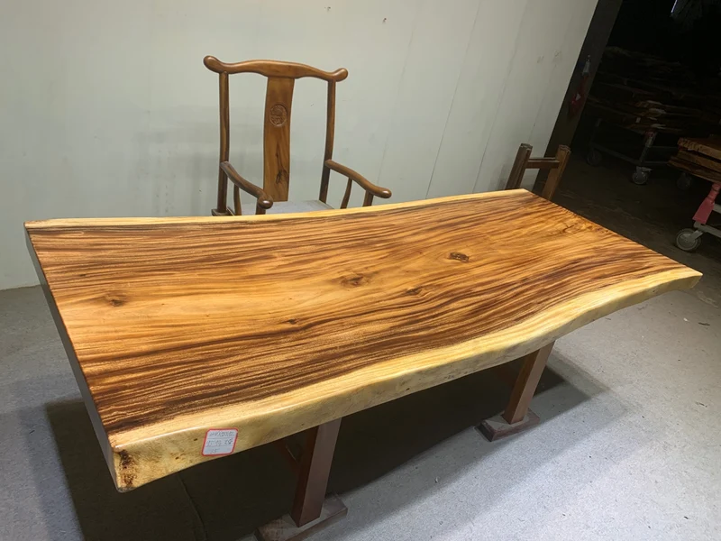 Glimmer Solid South American Walnut Wood Slab Table